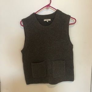 tan/grey Madewell Merino Wool sweater tank size S